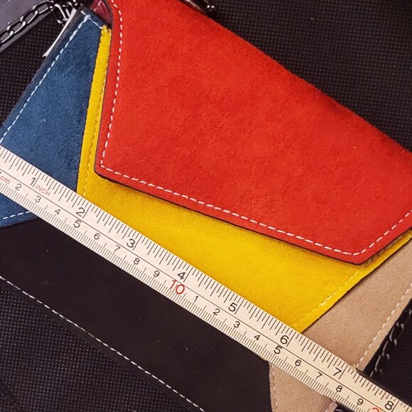 Retro 80s New Wave Style Colorblock Cross Body Bag - Picture 3 of 5